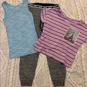 Set of 3 Justice workout gear